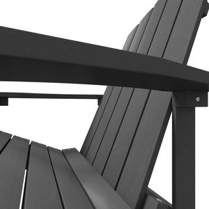 Anthracite Adirondack Patio <b>Chair</b> <b>with</b> <b>Footstool</b> HDPE Material Elegant Outdoor Furniture - Product Image 6