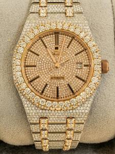 Montre de luxe pour homme en acier inoxydable avec mouvement automatique ETA, style hip-hop, sertie de moissanite, avec boîte - Product Image 6