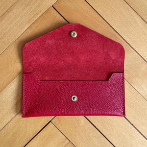 Handmade leather <b>cash</b> <b>envelope</b> featuring multiple compartments genuine cowhide leather secure closure compact storage for sale - Product Image 2