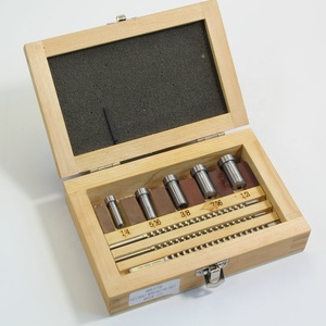 Jeu de 9 broches à cannelure à pousser, tailles en pouces, 3 broches (1/16'', 3/32'', 1/8'') et 5 manchons à colliers avec calibres, outils de coupe pour cannelures - Product Image 3