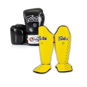 Conjunto de Guantes de Boxeo y Espinilleras Fairtex Personalizados, Set de Sparring 100% Cuero Original, Set de Boxeo Profesional Fairtex - Product Image 5