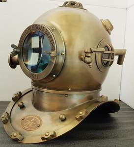 Casco de Buceo Náutico Antiguo de Metal Pulido, Estilo 1921, con Ancla, 18 Pulgadas - Product Image 3