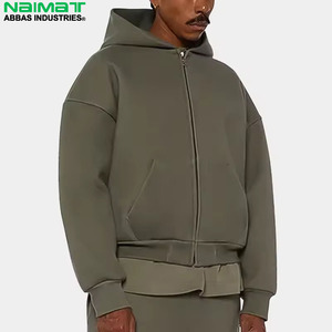 Sudadera con capucha y cremallera completa para hombre, tejido grueso, para invierno, para exteriores, con forro polar extra grueso. - Product Image 1