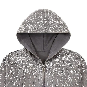 เสื้อฮู้ดดี้สตรีทแวร์คุณภาพสูงสำหรับผู้ชาย แขนยาวแบบซิป ดีไซน์และโลโก้สั่งทำได้ พิมพ์ลายเปล่า รับผลิตแบบ OEM - Product Image 2