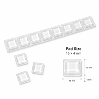 Butoirs de porte en PVC transparent à grille plate, autocollants de protection de surface 15x4mm