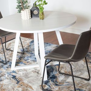 Set da Pranzo Rotondo Varna 5 Pezzi, Elegante Tavolo a Cavalletto con 4 Sedie per Sala da Pranzo - Product Image 3