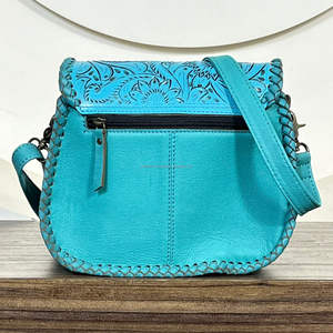 Sac bandoulière en cuir de vachette fait main avec motif floral, style bohème vintage, parfait pour les femmes - March Expo 2026 - Product Image 5