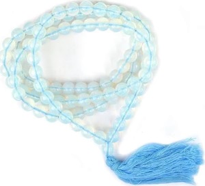 Custom 108 Prayer Beads Classic Opalite Jap Mala <b>Peace</b> Pendant Hand Knotted Spiritual Meditation Necklace Gemstone Dynamic - Product Image 3