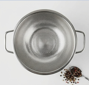 Passoire en acier inoxydable avec poignées, bol passoire à mailles fines pour la cuisine - Product Image 4