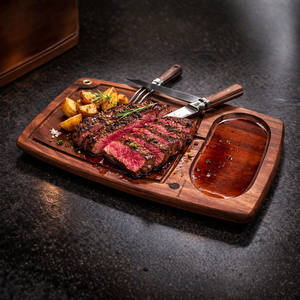 Planche à découper en bois, plateau de service rectangulaire, assiette de dîner à compartiments, écologique, sans danger pour les aliments, compatible lave-vaisselle, lavage à la main - Product Image 6