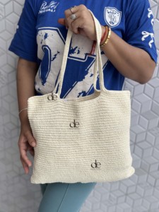 มาใหม่ล่าสุดฤดูร้อนชายหาดฟางกระเป๋าโบฮีเมียนโครเชต์กระเป๋าถือHandmadeผู้หญิงไหล่กระเป๋าหญ้าทะเลสไตล์Macrameกระเป๋า - Product Image 3