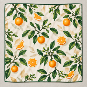 Custom <b>Printed</b> Vegetable <b>Scarf</b> Soft Lightweight Square Womens Headscarf Fashion Accessory OEM ODM Manufacturer Low MOQ - Product Image 2