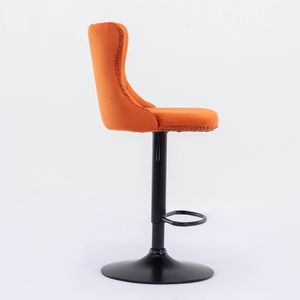 Sgabelli da Bar Moderni Imbottiti A a Furniture, Girevoli in Velluto, Altezza Regolabile 25-33 Pollici, Base da 17,7 Pollici - Product Image 4