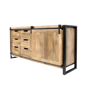 ตู้ข้างเตียงไม้มะม่วงสไตล์วันดานา สเตลลาร์ เครสต้า พร้อมบานเลื่อน - Product Image 2