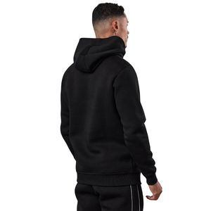 Sudadera con Capucha Negra para Hombre, con Ribete, de Forro Polar, Informal, de Manga Larga, Deportiva, para Gimnasio, Ropa Urbana, Moda de Invierno - Product Image 2