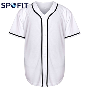 Camiseta de Béisbol Personalizada para Hombre, Transpirable, Ligera, 100% Poliéster, Ropa Deportiva Estampada OEM, Camiseta de Béisbol con Botones Completos - Product Image 2