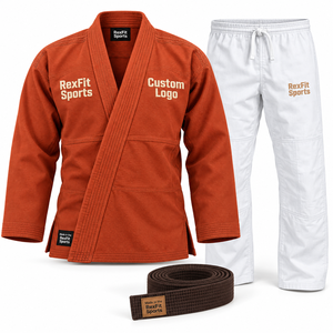 Conjunto de Gi de Jiu Jitsu Brasileño para Adultos con Chaqueta Resistente, Pantalones Blancos de Entrenamiento, Cinturón y Logotipo Personalizado Bordado, Uniforme de Jitsu OEM - Product Image 2