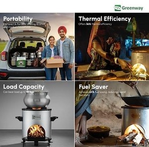 Estufa de Leña Comercial Greenway Smart Stove con Ventilador Axial, Estufa de Alta Resistencia para Cocinar a Gran Escala - Product Image 3