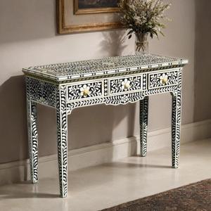 Cajón con Incrustaciones de Hueso de ILAHI, Diseño Moderno con Detalles de Ágata, Mueble Portátil para el Hogar - Product Image 5