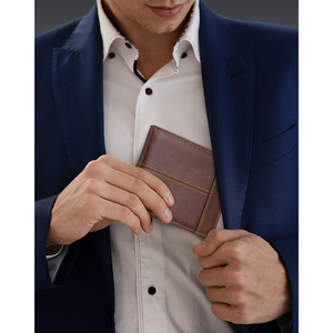 Swallowmall Mens Fashion Durable <b>RFID</b> <b>Blocking</b> Genuine Leather Bifold <b>Wallet</b> - Product Image 3