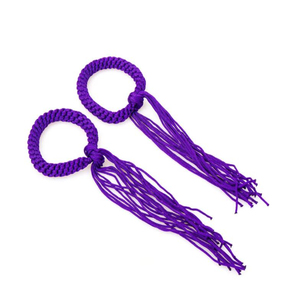 Cordon tressé violet avec pompon, corde décorative faite à la main pour emballage cadeau, artisanat, cordons pour brassards de Muay Thai - Product Image 3