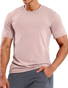 T-shirt décontracté pour homme 100% polyester, séchage rapide, évacuation de l'humidité, col rond, manches courtes, pour entraînement, course à pied, natation - Product Image 1