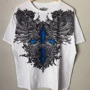 Nouveau T-shirt surdimensionné imprimé personnalisé Y2K American High Street Gothic à manches courtes unisexe rétro Hip Hop Harajuku Punk éco-responsable - Product Image 4