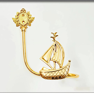Sujetador de Cortina con Diseño de Velero Dorado, Elegante Accesorio para Cortinas, Ideal para Decoración de Interiores del Hogar y Eventos - Product Image 1