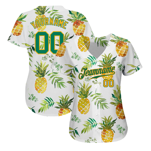 Buy High Quality Pineapple Tropical Fruit Pattern Breathable <b>Polyester</b> Full Button Teamwear Custom Brand Name <b>Shirts</b> - Product Image 2
