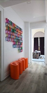 Colorful <b>Resin</b> Chain Link Sculpture Artistic Handmade Wall Hanging Home Decoration Irregular Shape Gradient Colors Artizon - Product Image 5