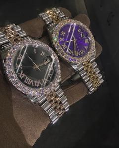 New Arrival High Quality <b>Black</b> Auto Date Iced VVS Clarity Moissanite Diamond Studded HipHop <b>Watches</b> for Men <b>Women</b> Widely Selling - Product Image 2