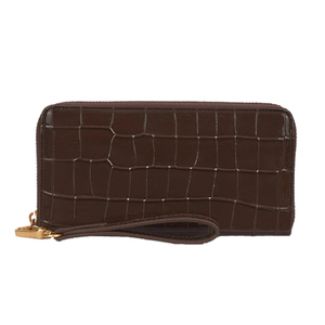 Women Long Crocodile Embossed <b>Zip</b> <b>Wallet</b> Fashion Large Capacity Daily Use Brown Alligator Pattern - Product Image 1