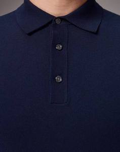 เสื้อเชิ้ตผู้ชายสีน้ำเงินกรมท่า แขนยาว ผ้าทอ ซิปหน้า ทรงปกติ ผ้าฝ้าย 100% สีพื้น สไตล์ลำลอง - Product Image 2