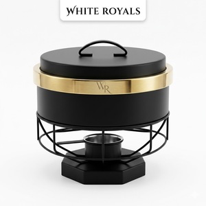 Luxury Matte Black <b>Chafing</b> <b>Dish</b> Stainless Steel Nordic Style <b>Buffet</b> <b>Set</b> Food Warmer Server for Wedding Ramadan Catering - Product Image 1