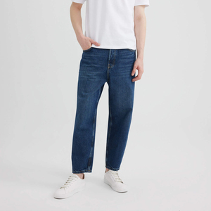 Pantalon en jean brodé taille mi-haute pour homme, grande taille, extensible, coupe droite, respirant, délavé, style urbain - Product Image 4