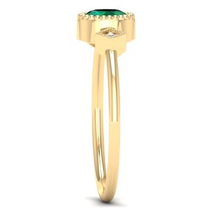 REYES Custom Made 925 Sterling <b>Silver</b> Women Wedding <b>Ring</b> 0.35 Carat <b>Emerald</b> Gemstone Oval Cut GRA Certified Moissanite Jewelry - Product Image 3