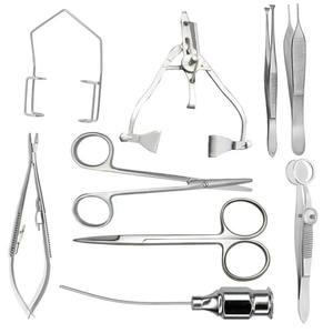 Kit de 9 Instrumentos Oftálmicos Veterinarios Básicos, Herramientas Quirúrgicas Estándar para Párpados, Paquete Completo de Instrumentos Oculares para Veterinarios - Product Image 1
