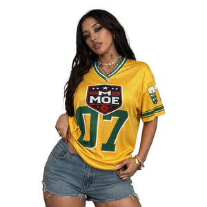 Custom Oversize Streetwear Shirts Sublimation Soccer Wear Design Embroidered Logo Football Jersey American Football Jersey OEM - Product Image 2