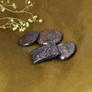 Cabochons en os de dinosaure multicolores, os fossile agatisé, pierre précieuse polie, lot en gros pour la fabrication de bijoux artisanaux - Product Image 6