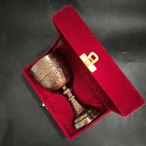 Cáliz de Bronce Antiguo, Copa Medieval con Caja de Terciopelo, Vasos para Beber, Recipiente para Bebidas, para Bodas, Decoración del Hogar, Regalo - Product Image 3