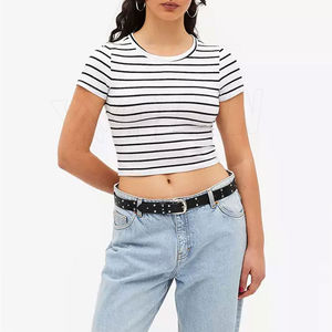 Trending Womens Gym Crop <b>Top</b> Screen Print Tight Fit Crew-Neck Lightweight Moisture Wicking Fitness Clothing Casualwear - Product Image 2