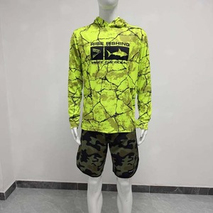 RISE FISHING เสื้อฮู้ดตกปลาแขนยาวสำหรับผู้ชาย สีเหลืองพิมพ์ลาย UPF 50 เสื้อป้องกันรังสียูวี - Product Image 3