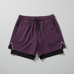 Shorts cargo de performance pour hommes, été, avec doublure de compression, poche sécurisée, vêtements de sport personnalisés, prix de gros - Product Image 4