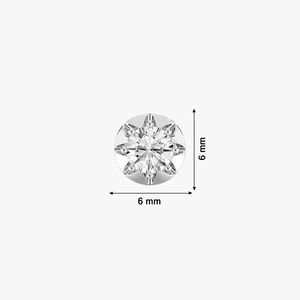 Boucle d'oreille à clou unique en or blanc 14 carats avec diamant de laboratoire rond certifié IGI, sertie d'une couronne circulaire, bijoux en diamant pour femme - Product Image 5