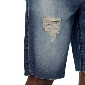 Pantalones Cortos de Verano para Hombre, de Mezclilla y Lona, Transpirables, Casuales, Ajustados, Cómodos, de Cintura Media, en Tono Gris Desteñido - Product Image 5