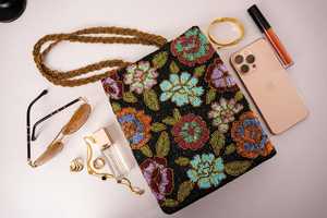 Nuevo Bolso de Mano para Mujer, Estilo Sobre, con Cuentas Impresas, Forro de Lona y Cierre de Botón, para Bodas - Product Image 2