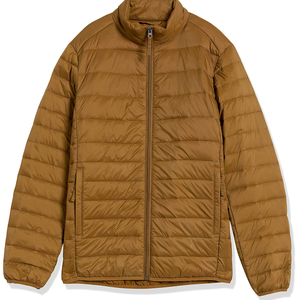 Custom Men's Puffer <b>Jacket</b> for Outdoor Trips <b>Waterproof</b> Quilted <b>Padding</b> with Adjustable Hem Zipper Closure and Front Logo - Product Image 5