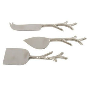 Juego de 3 cuchillos para queso artesanales de teca y acero inoxidable con mango de madera, herramienta para queso para tabla de charcutería, ecológico - Product Image 2