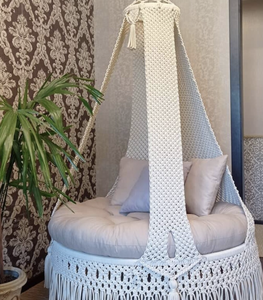 Handmade Macrame Swing <b>Chair</b>, Boho <b>Hanging</b> <b>Chair</b>, Indoor Outdoor - Product Image 3