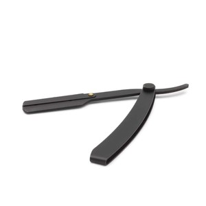 Sambrialmed International Black Foldable Straight Cut Throat <b>Razor</b> <b>Single</b> <b>Blade</b> Stainless Steel 58-60 HRC Pu Leather Case - Product Image 2